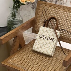 미니 버티컬 카바스 - CELINE 프린트 트리옹프 캔버스 & 카프스킨