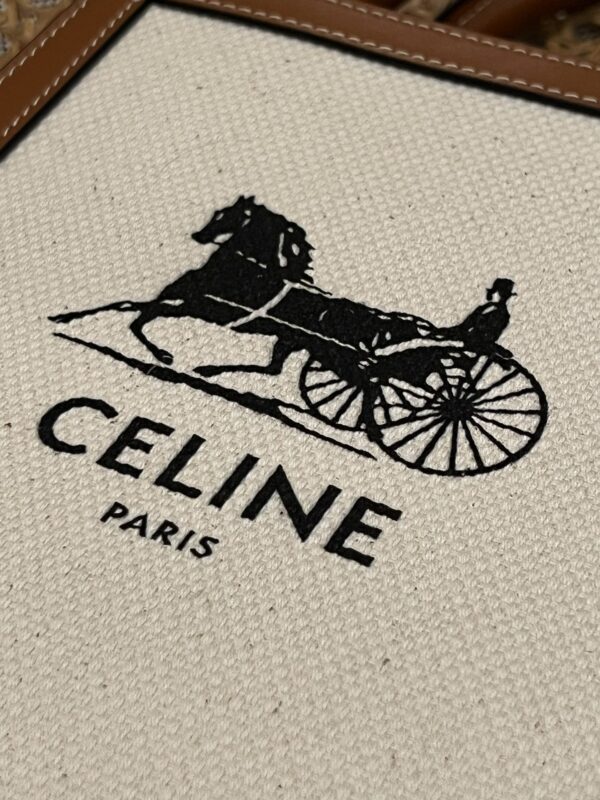 미니 버티컬 카바스 - CELINE 프린트 캔버스 텍스타일 - Hình ảnh 8